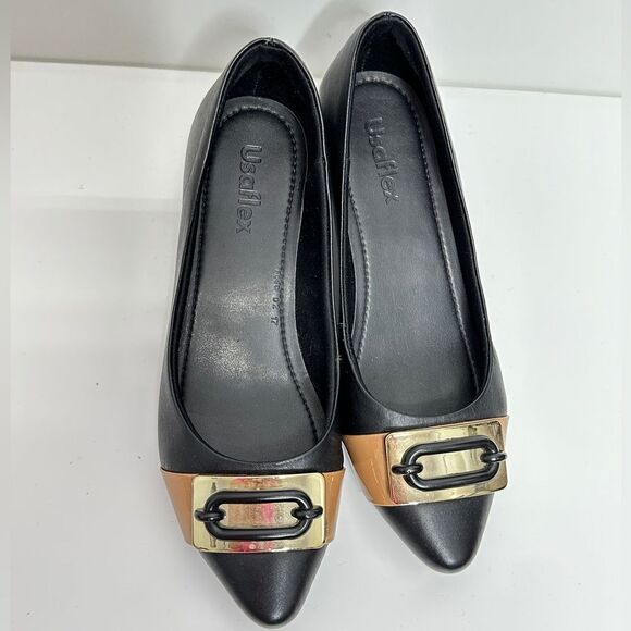 USAflex Women’s Pointed Toe Chic Black Pumps Size 7 - Picture 3 of 10